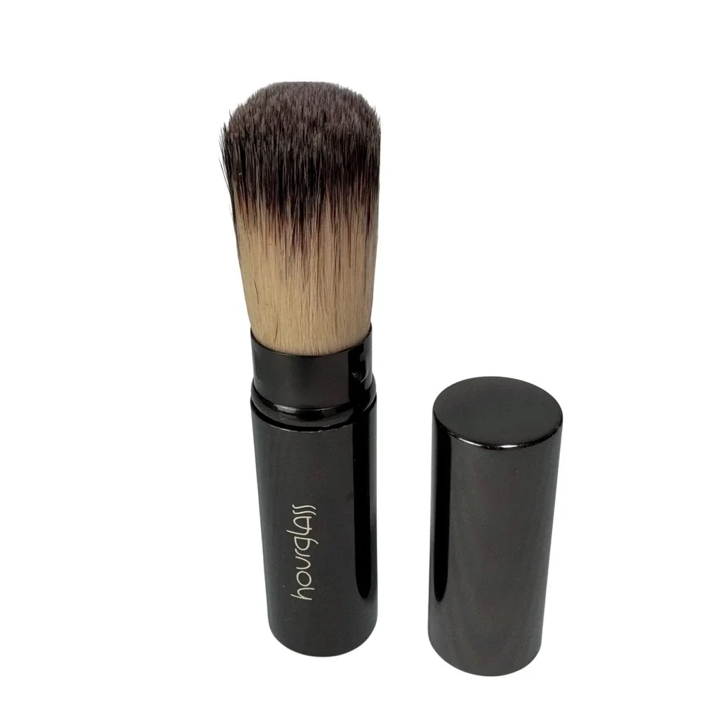 Hourglass Retractable Kabuki Brush Travel Makeup Tool Synthetic Bristles Black